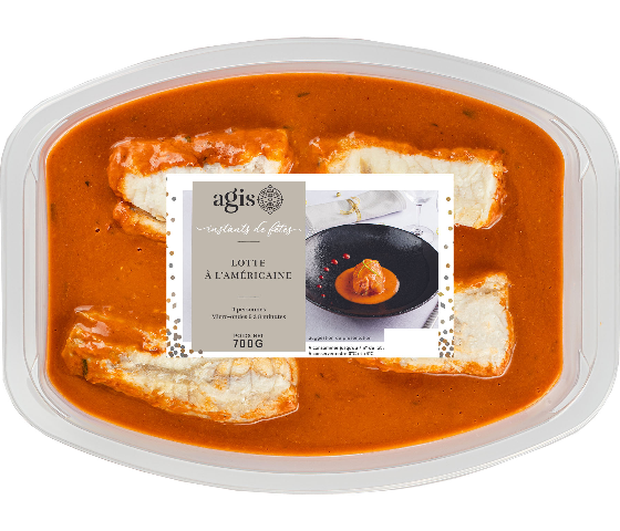 Visuel de la lotte sauce à l'américaine dans son emballage AGIS